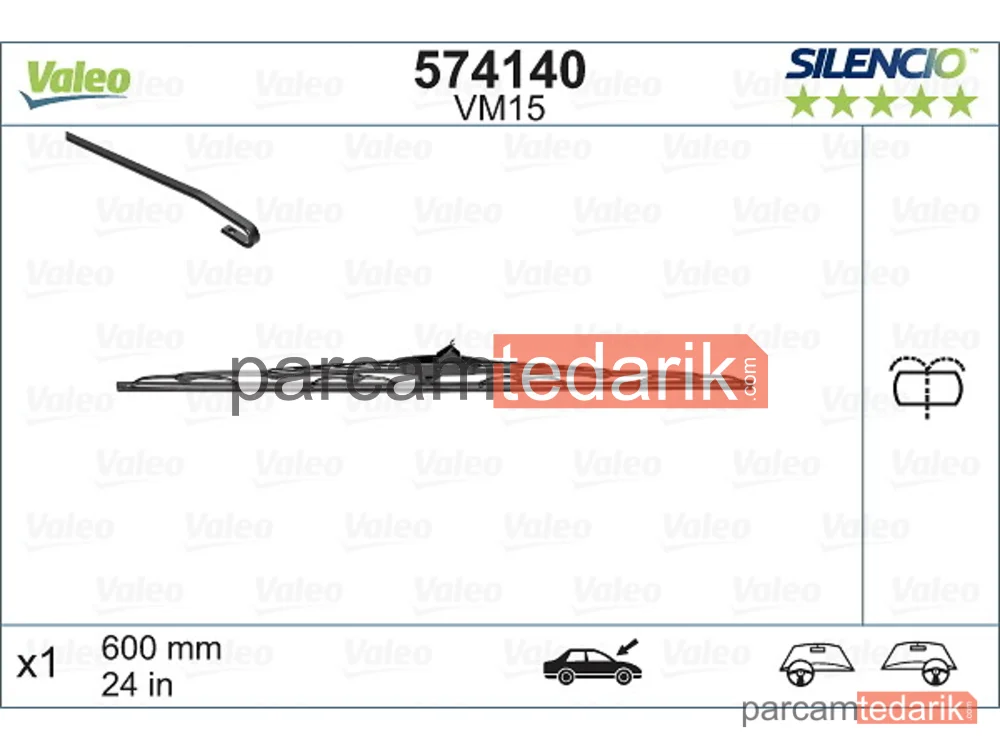 574140 | Silecek Süpürgesi (600 mm) — Renault Master II, Opel Movano A